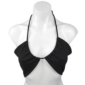 Aritzia Sunday Best 3-Way Black Half Moon Halter Beach Swim Bikini Top Size S